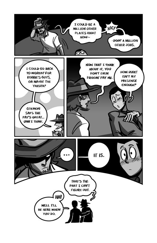 Page 2 of a short Lupin III fancomic (made as part of a personal fanzine).